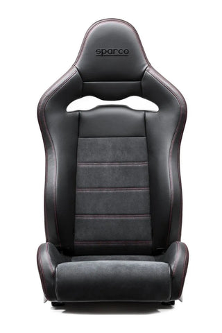Sparco SPX Reclining Bucket Seat (RIGHT): Fits Most Models w/ Red Stitching, Matte Carbon Shell
