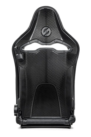 Sparco SPX Reclining Bucket Seat (RIGHT): Black w/ Red Stitching, Gloss Carbon Shell