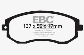 EBC Ultimax2 Front Brake Pads: Fits Most BRZ/FR-S/86/GR86 Models