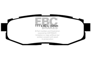EBC Ultimax2 Rear Brake Pads (REAR): Fits Most BRZ/FR-S/86/GR86 Models