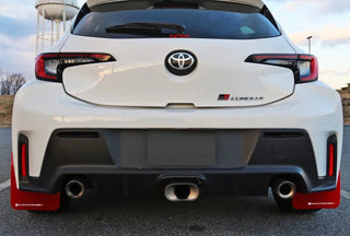 Rally Armor Mud Flap (REAR): Toyota GR Corolla 2023 - 2025 w/ White Logo