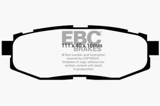 EBC Ultimax2 Rear Brake Pads (REAR): Fits Most BRZ/FR-S/86/GR86 Models