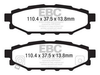 EBC Redstuff Rear Brake Pads: Fits Most BRZ/FR-S/86 Models