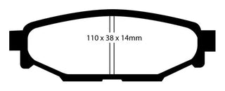 EBC Ultimax2 Rear Brake Pads (REAR): Fits Most BRZ/FR-S/86/GR86 Models w/ Solid Rotors