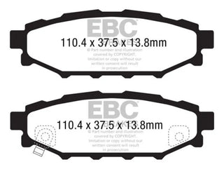 EBC Ultimax2 Rear Brake Pads (REAR): Fits Most BRZ/FR-S/86/GR86 Models w/ Solid Rotors
