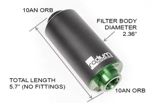 Radium Engineering High Flow Fuel Filter Kit w/ 10 Micron Stainless Filter: Fits Most Models