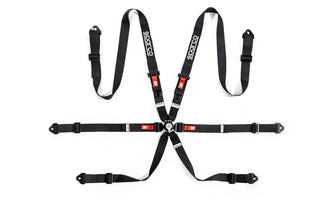 Sparco Harness Set 6 Point Bolt In (BLACK): Fits Most Models