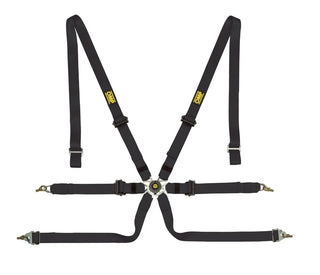 OMP Racing One 6 Point Harness 2" Pull Down Black: Fits Most Models