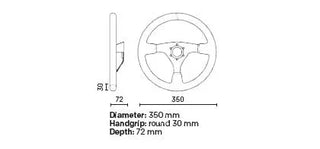 OMP RS Steering Wheel: Fits Most Models w/ Slits and Yellow Centering Stripe