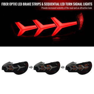 Spec D Lambo Style Sequential LED Tail Lights: Fits 13-16 FR-S & BRZ