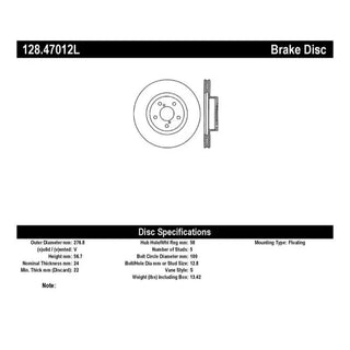 Stoptech Drilled Sport Brake Rotor (LEFT): Subaru BRZ/FR-S/86 (2013-16)