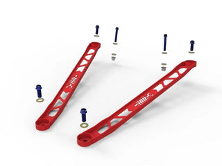 aFe CONTROL Stainless Steel Front Suspension Strut Brace (FRONT): Toyota GR Supra (20-24) Burnt Blue Bolts