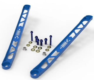aFe Stainless Steel Front Suspension Strut Brace (FRONT): Toyota GR Supra (20-24) Burnt Blue Bolts