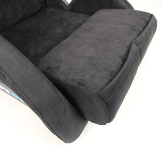 NRG Prisma Ultra Fixed Back Racing Seat: Fits Most Models w/ Gold Flake Shell Black Alcantara Medium