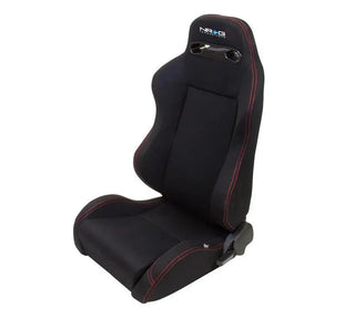 NRG Reclinable Bucket Seat (PAIR): Fits Most Models w/ Red Stitching
