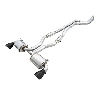 AWE Resonated Touring Edition Cat-Back Exhaust (Black Tips): Toyota GR Supra 3.0L Turbo 2020 - 2024