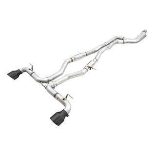 AWE Resonated Track Edition Cat-Back Exhaust (Black Tips): Toyota GR Supra 3.0L Turbo 2020 - 2024