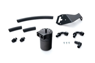 HPS Aluminum Oil Catch Can Kit: Toyota GR86 2022 - 2025 (FA24D) Black
