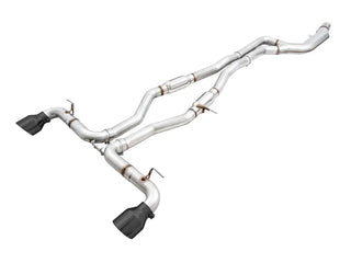 AWE Resonated Track Edition Cat-Back Exhaust (Black Tips): Toyota GR Supra 3.0L Turbo 2020 - 2024