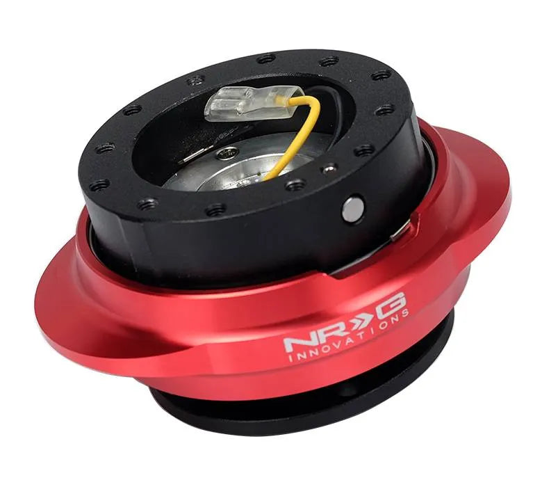 NRG SRK-201RD Quick Release Steering Wheel Lock – Red Aluminum, 2 Keys Included