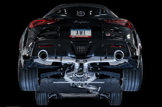 AWE Resonated Track Edition Cat-Back Exhaust (Polished Tips): Toyota GR Supra 3.0L Turbo 2020 - 2024