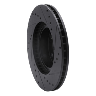 R1 Concepts Drilled Slotted Black Brake Rotor (FRONT LEFT): BRZ/FR-S/86