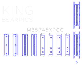 King Engine Bearings Subaru FA20/Toyota 4U-GSE (Size .026) pMaxKote Performance Main Bearing Set