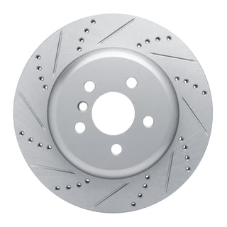 R1 Concepts Drilled & Slotted Silver Brake Rotor (RIGHT REAR): Toyota GR Supra (20-26)