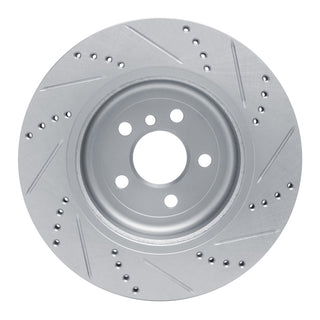 R1 Concepts Drilled & Slotted Silver Brake Rotor (RIGHT REAR): Toyota GR Supra (20-26)