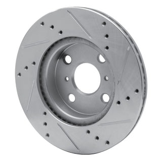 R1 12-15 Scion IQ Front Left Drilled & Slotted Silver Brake Rotor