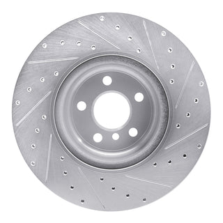 R1 Concepts Drilled & Slotted Silver Brake Rotor (REAR LEFT): Toyota GR Supra (20-26)