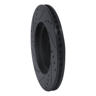 R1 06-19 Scion IQ Front Right Drilled & Slotted Black Brake Rotor