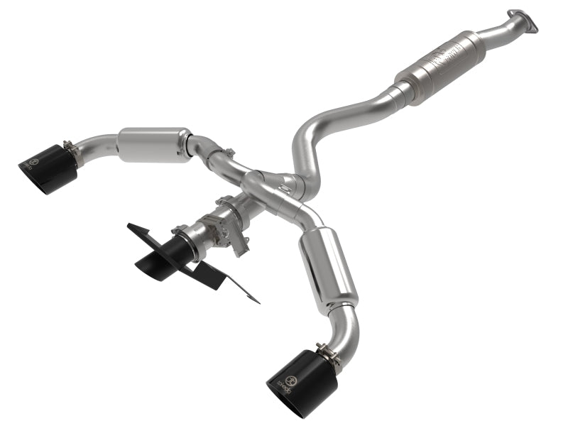 AFE Gemini XV Cat-Back Exhaust System (Black Tips w/ Cut-Out): Toyota GR Corolla 1.6L Turbo 2023 - 2024