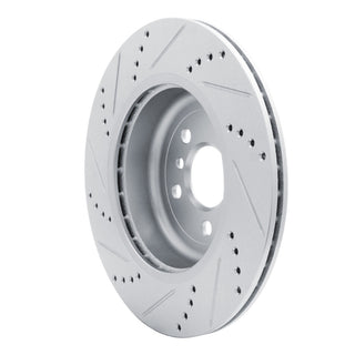 R1 Concepts Drilled & Slotted Silver Brake Rotor (LEFT REAR): Toyota GR Supra (20-26)