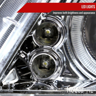 Spec D Dual Halo Projector Headlights w/ Eyebrow CHROME: Scion tC 2005 - 2010