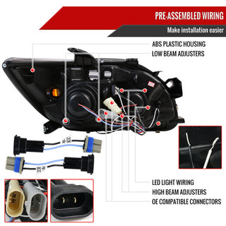 Spec D Dual Halo Projector Headlights w/ Eyebrow CHROME: Scion tC 2005 - 2010