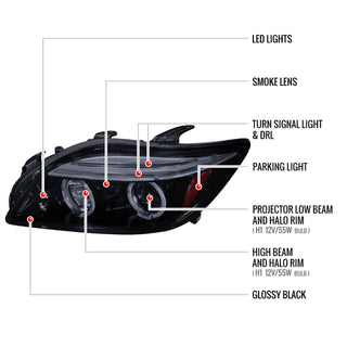 Spec D Projector Halo Headlights (Smoke): Scion tC 2005 - 2010
