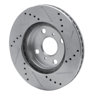 R1 04-06 Scion XA Front Left Drilled & Slotted Silver Brake Rotor