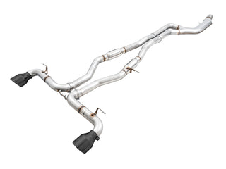 AWE Resonated Track Edition Cat-Back Exhaust (Black Tips): Toyota GR Supra 3.0L Turbo 2020 - 2024