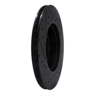 R1 Concepts Drilled & Slotted Black Brake Rotor (REAR LEFT): Toyota GR Supra (20-26)
