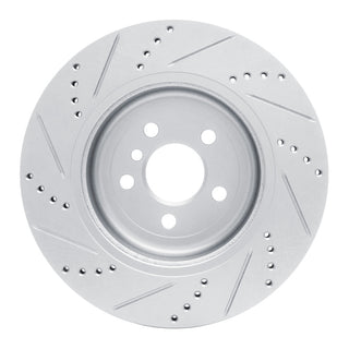 R1 Concepts Drilled & Slotted Silver Brake Rotor (LEFT REAR): Toyota GR Supra (20-26)