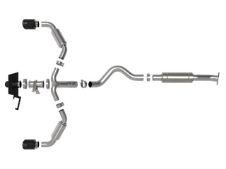AFE Gemini XV Cat-Back Exhaust System (Black Tips w/ Cut-Out): Toyota GR Corolla 1.6L Turbo 2023 - 2024