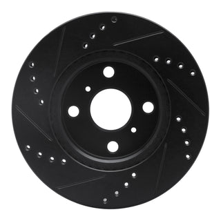 R1 12-15 Scion IQ Front Right Drilled & Slotted Black Brake Rotor