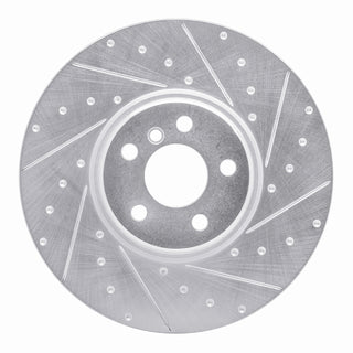 R1 Concepts Drilled & Slotted Silver Brake Rotor (RIGHT FRONT): Toyota GR Supra (20-26)
