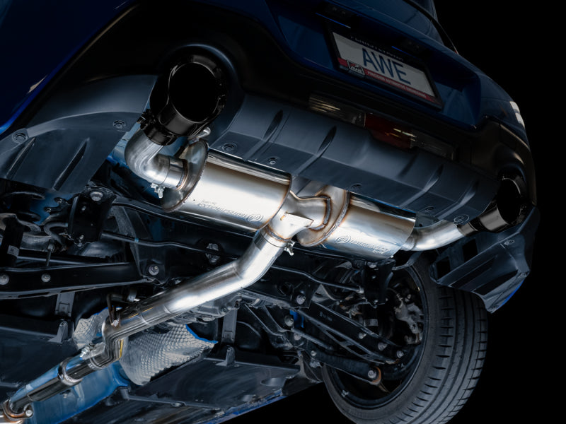 AWE Touring Edition Cat-Back Exhaust (Black Tips): Toyota GR86 & Subaru BRZ 2.4L 2022 - 2024