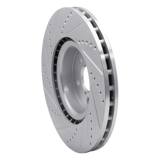 R1 03-25 Subaru BRZ Front Right Drilled & Slotted Silver Brake Rotor