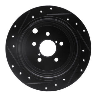 R1 Concepts Drilled & Slotted Black Brake Rotor (REAR RIGHT): BRZ/FR-S/86