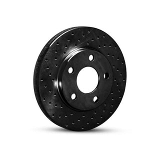 R1 06-19 Scion IQ Front Left Drilled Black Brake Rotor