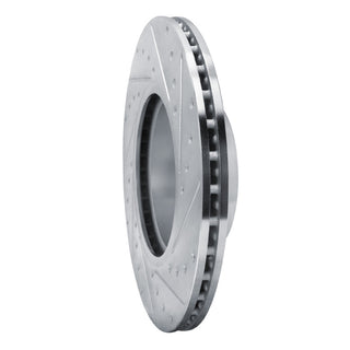 R1 Concepts Drilled & Slotted Silver Brake Rotor (FRONT LEFT): Toyota GR Supra (20-26)