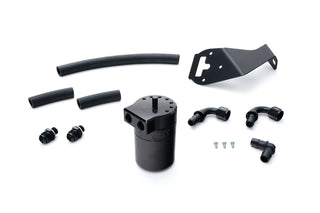 HPS Performance Aluminum Oil Catch Can Kit 2022-2025 Subaru BRZ 2.4L FA24D, Black, 860-026WB